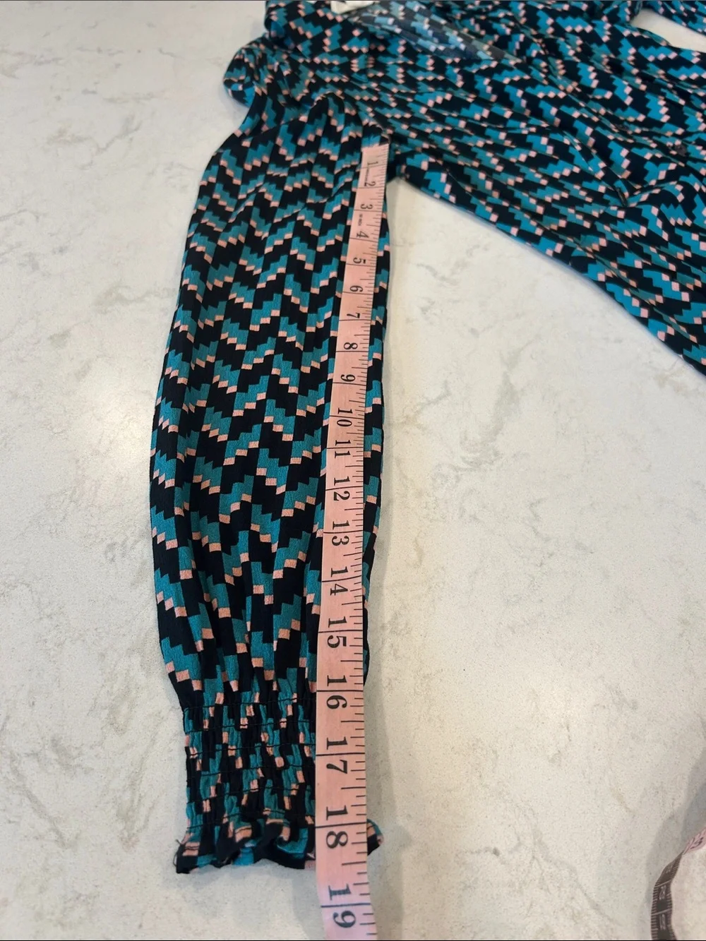 Seraphine Geometric Print Teal and Black Long Sleeve Nursing Post Natal‎ Dress 4